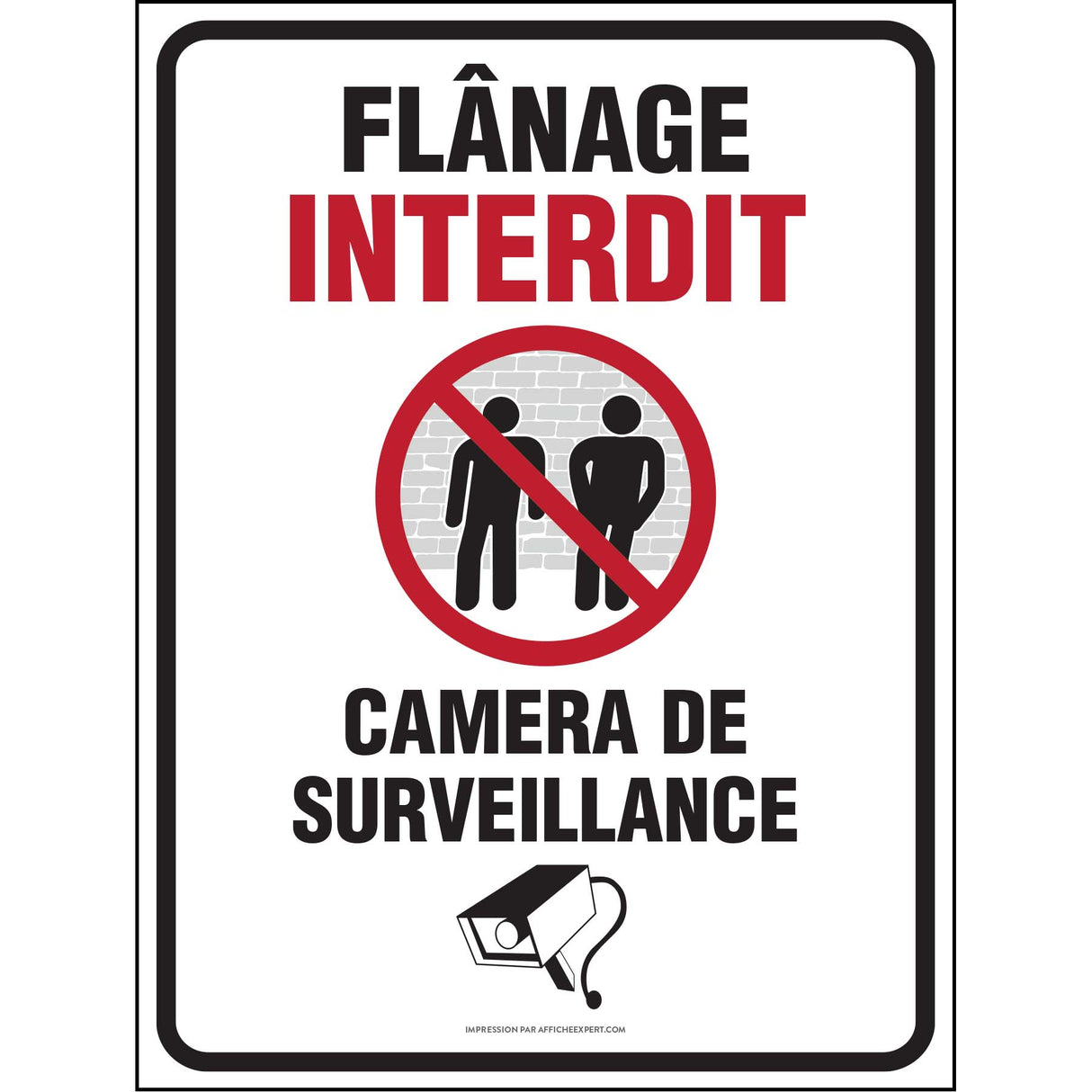 Flânage interdit - Caméra de surveillance