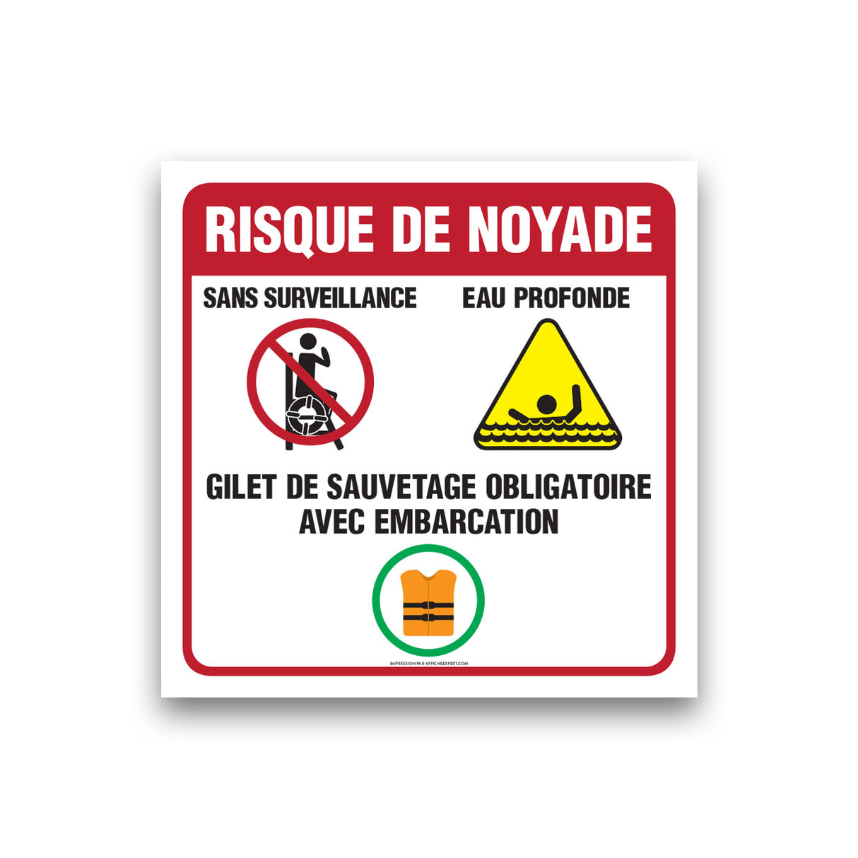 Sign - "Risque de noyade"