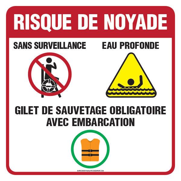 Sign - "Risque de noyade"