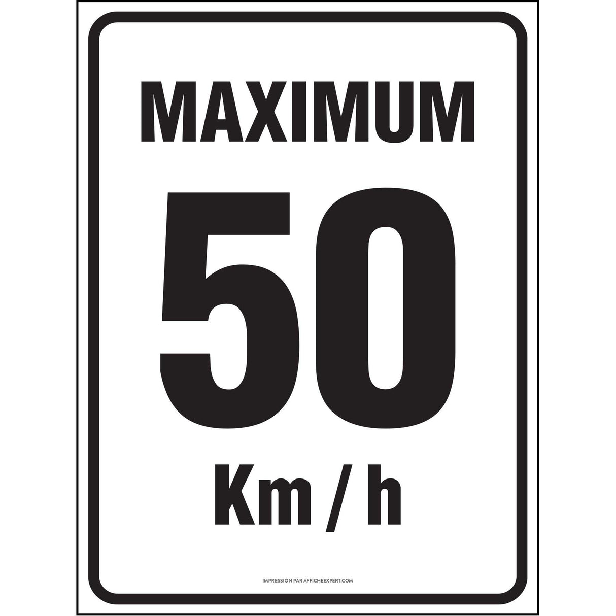 Maximum 50 km/h