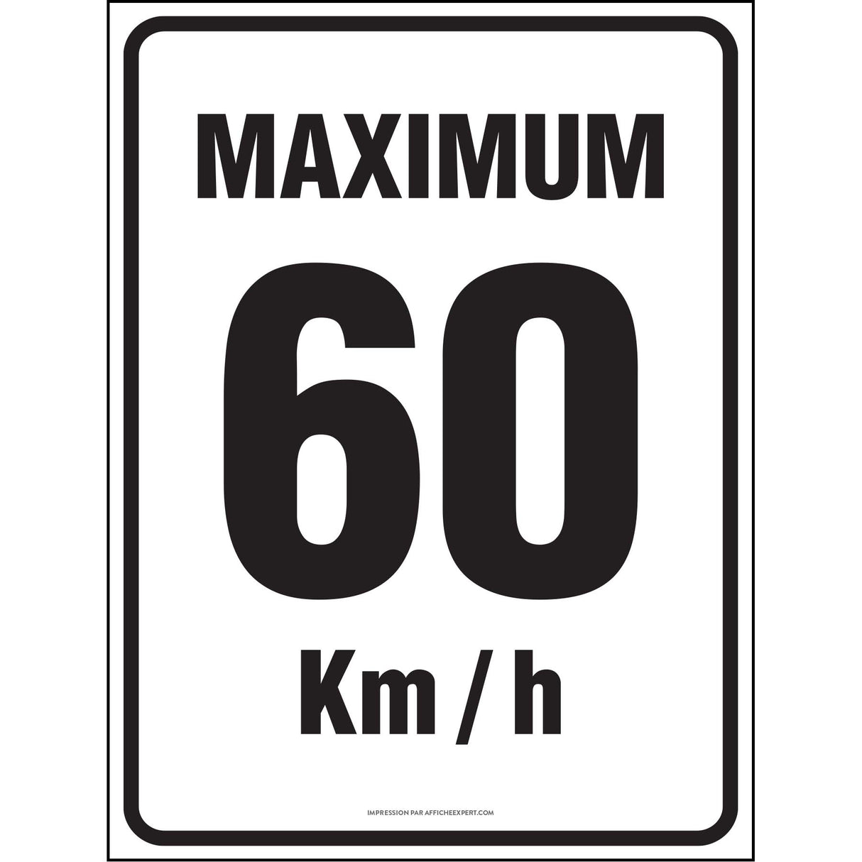 Maximum 60 km/h