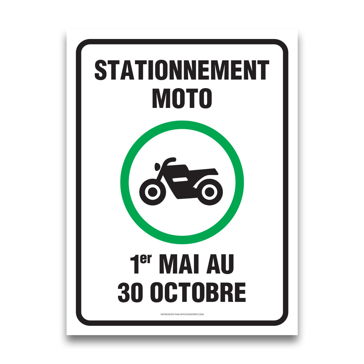 Stationnement réservé moto - 1er mai au 30 octobre