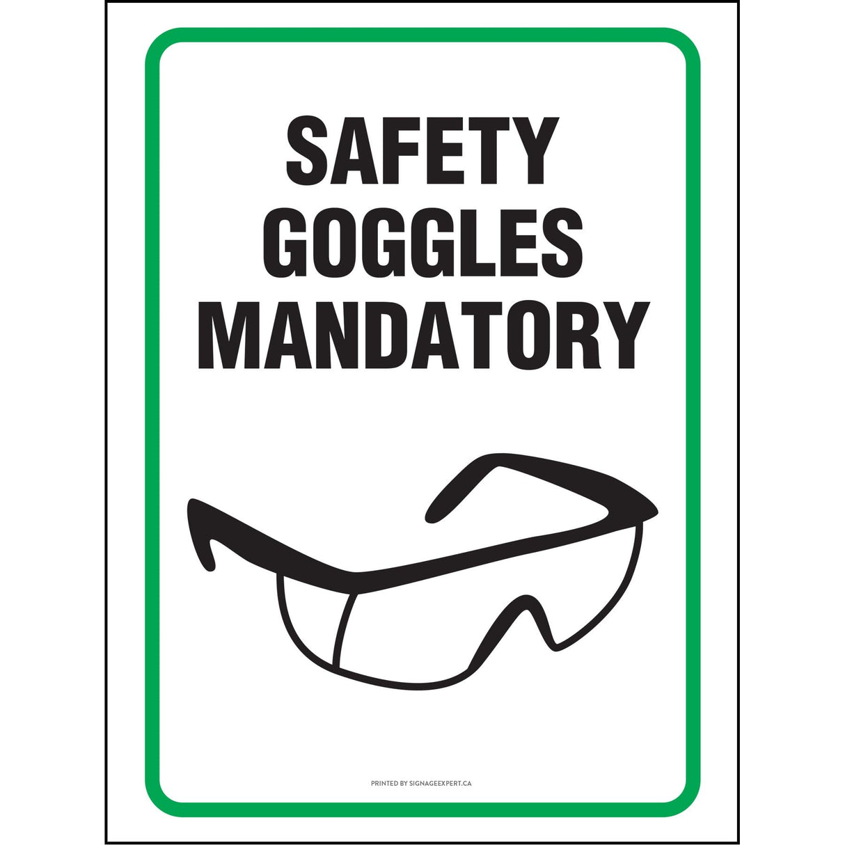 Safety Goggles Mandatory