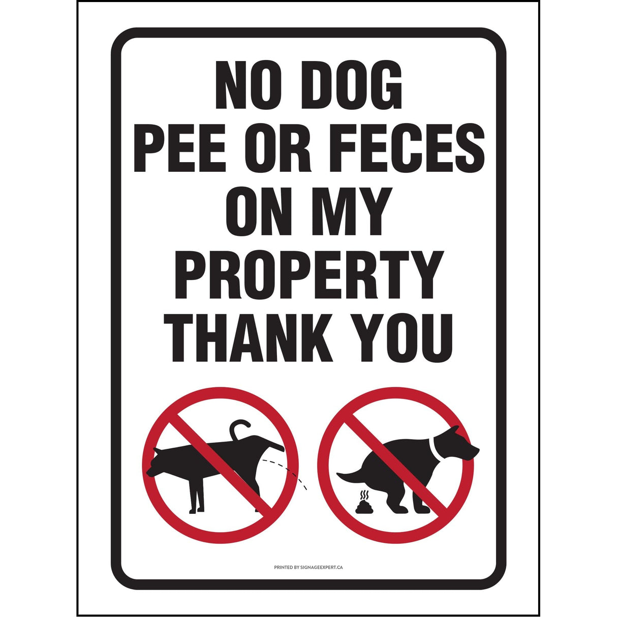 No Dog Pee or Feces on Property