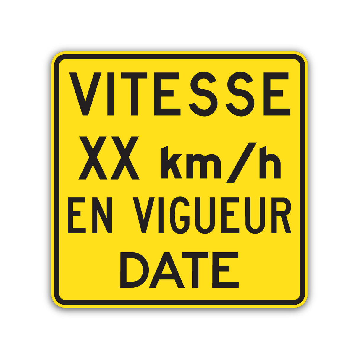 Vitesse XX km/h en vigueur date (D-40-8)