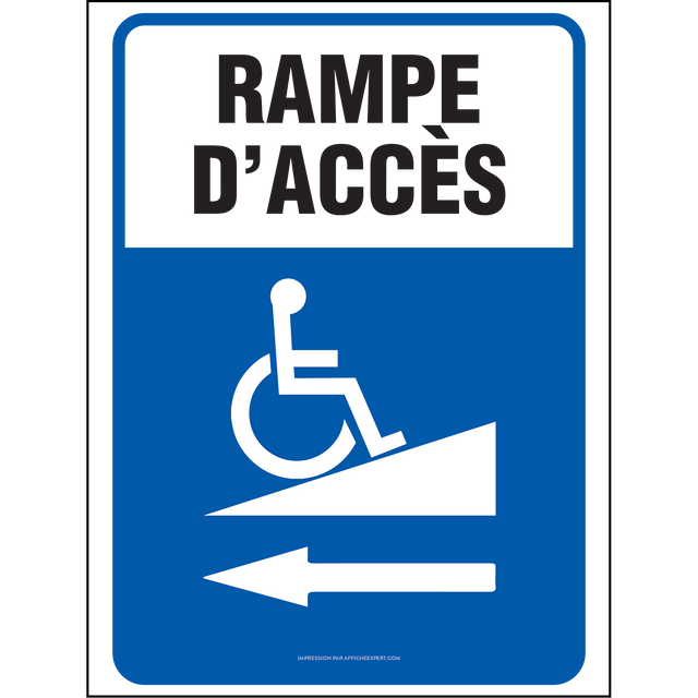 Affiche - Rampe d'accès pour personne à mobilité réduite