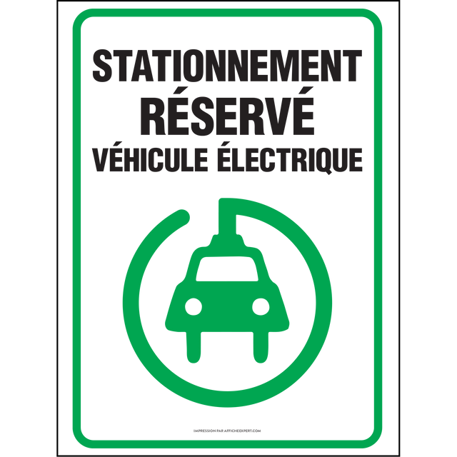 Affiche - Stationnement réservé - véhicule électrique