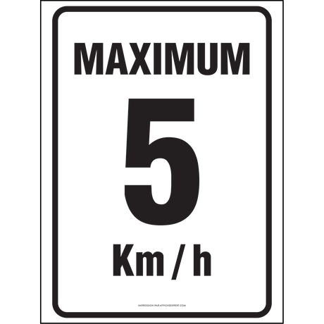 Affiche - Maximum 5 km/h