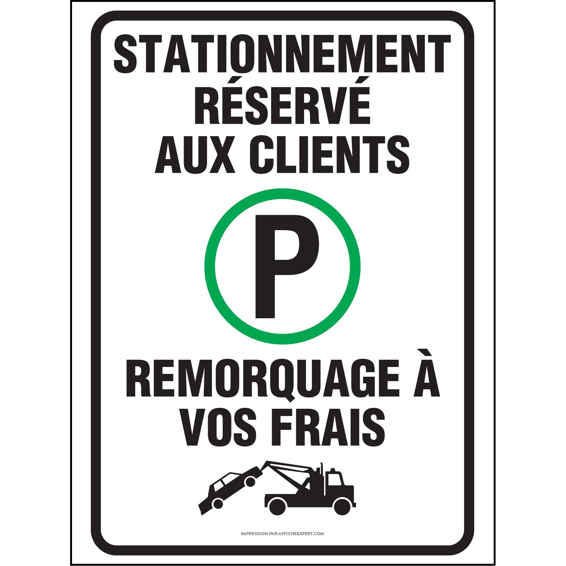 Affiche de stationnement: Réservé