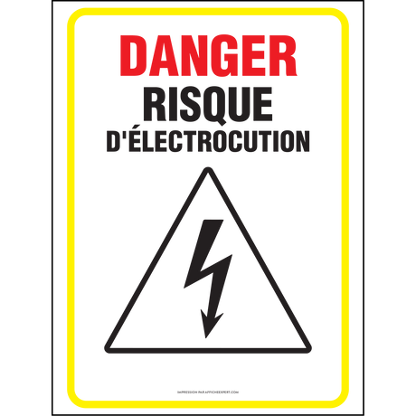 Affiche - Danger - Risque d'électrocution