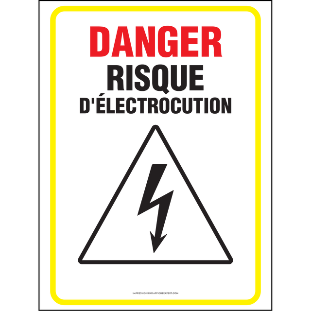 Affiche - Danger - Risque d'électrocution