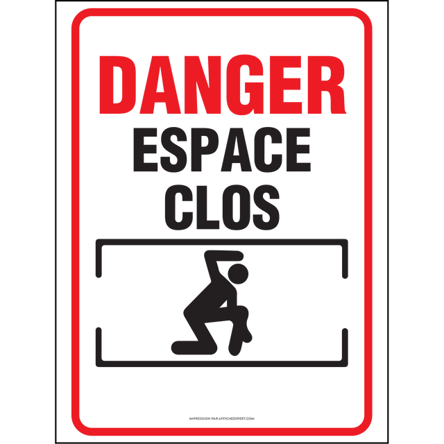 Affiche - Danger - Espace Clos