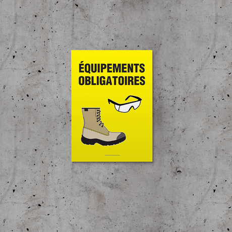 Affiche - Équipments obligatoires (Bottes et lunettes)