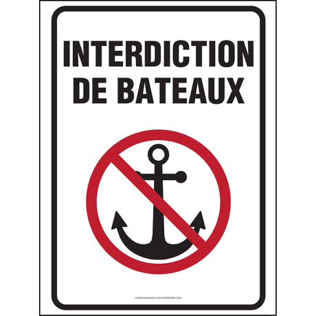 Affiche - Interdiction de bateaux