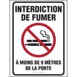 Affiche - Interdiction de fumer / vapoter (9m de la porte)