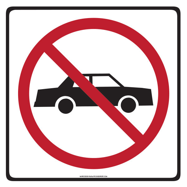 Accès interdit aux automobiles (Carré)