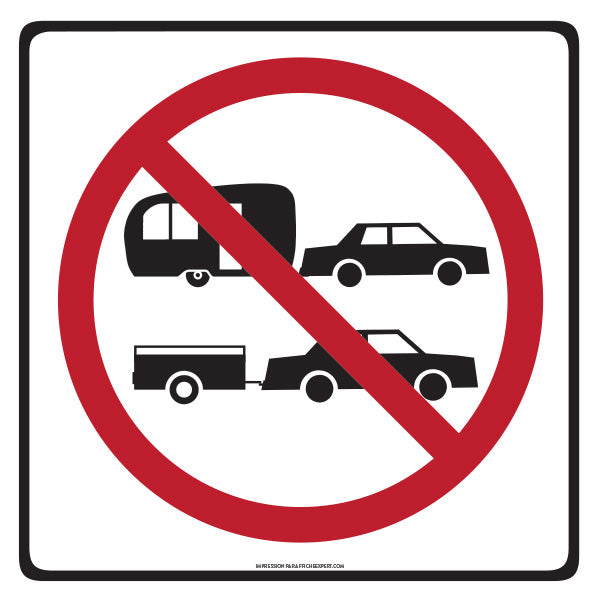Accès interdit aux roulottes et remorques (Carré)