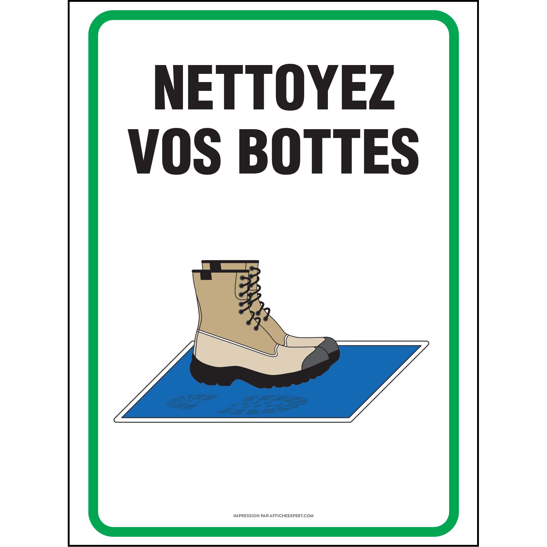 Affiche - Nettoyez vos bottes (Tapis) – Affiche Expert