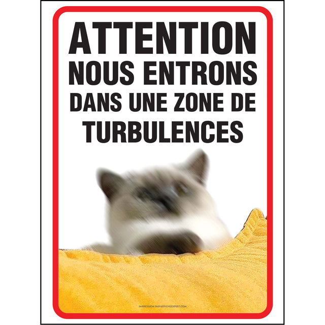 Affiche - Attention chat turbulent