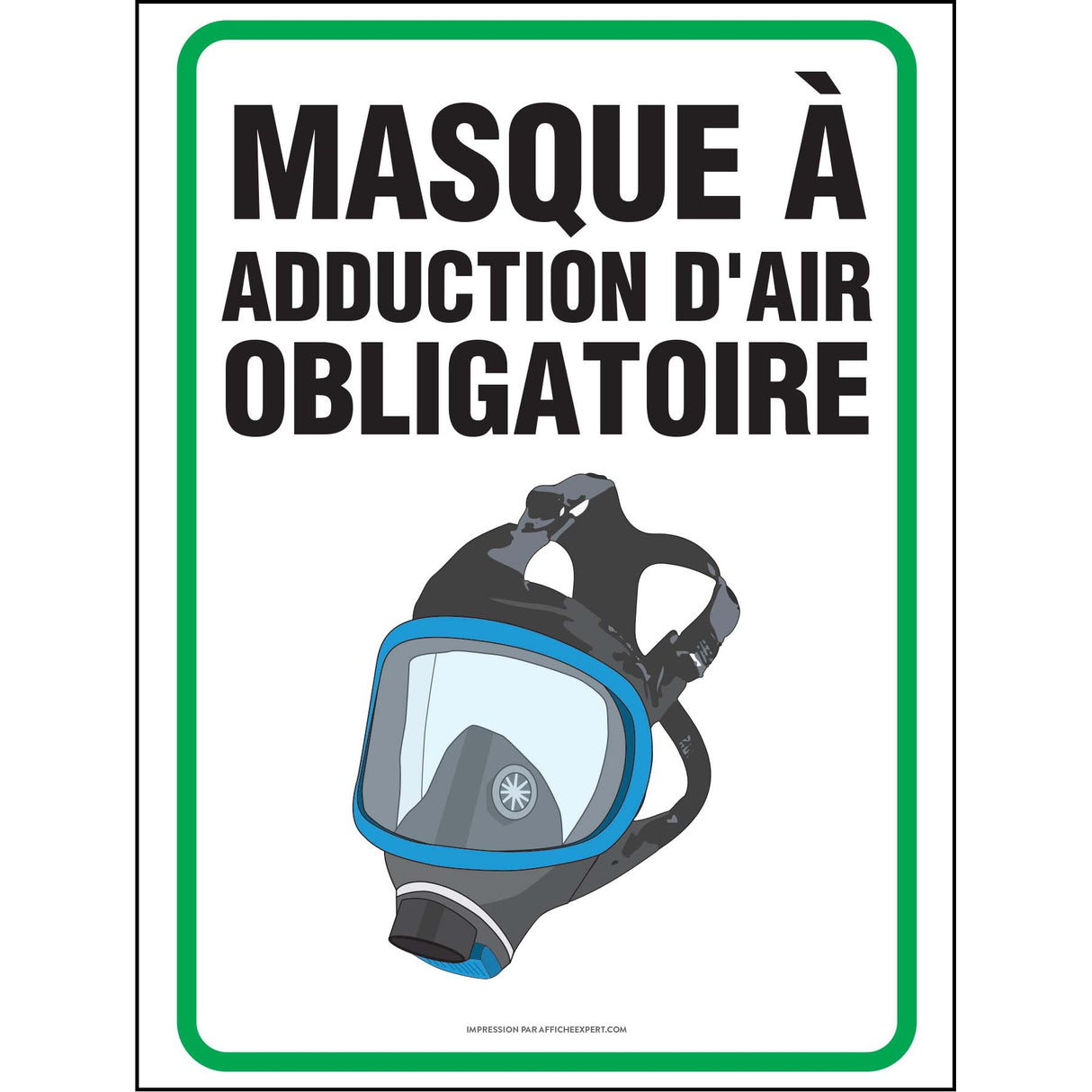 Masque à adduction d'air obligatoire