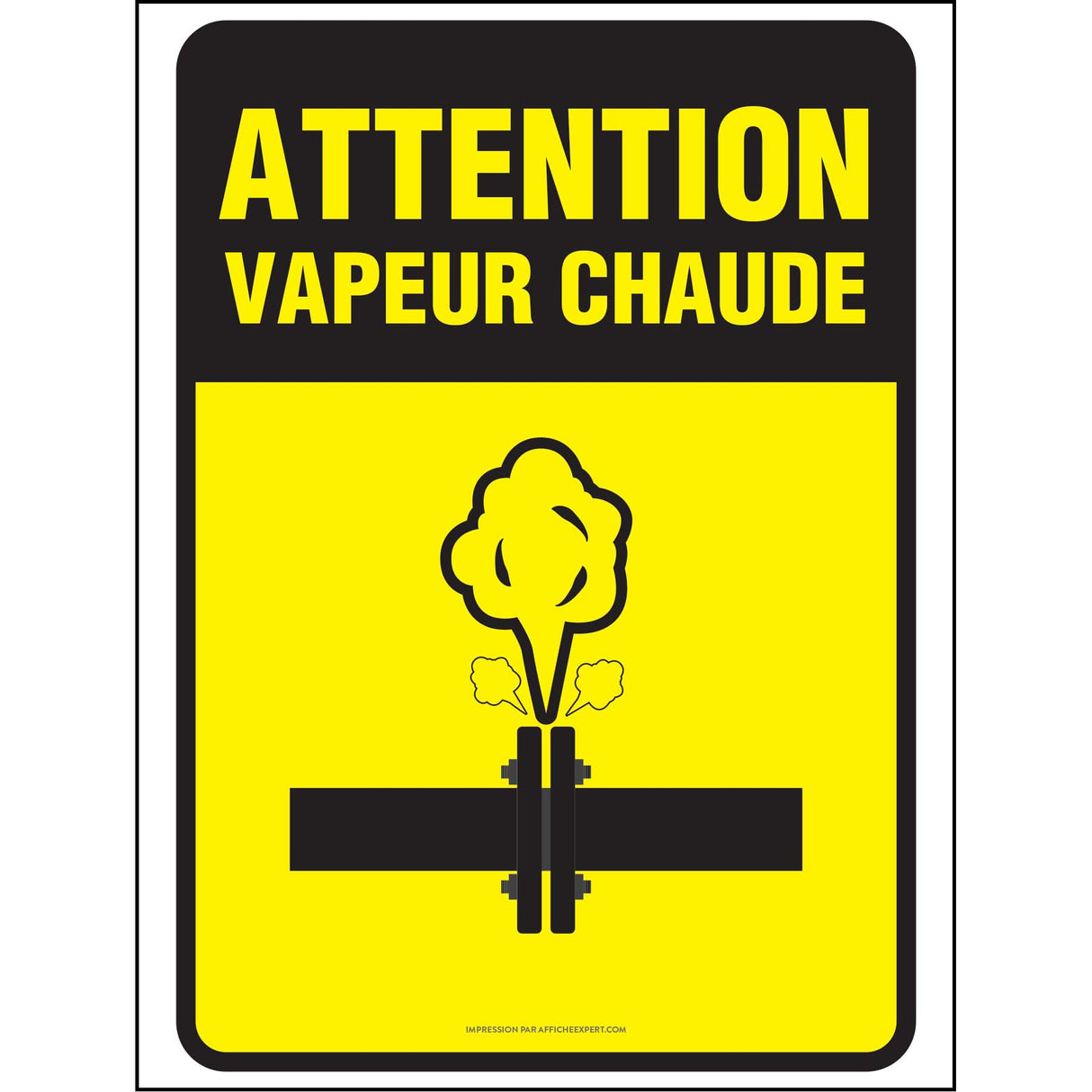 Attention - Vapeur chaude