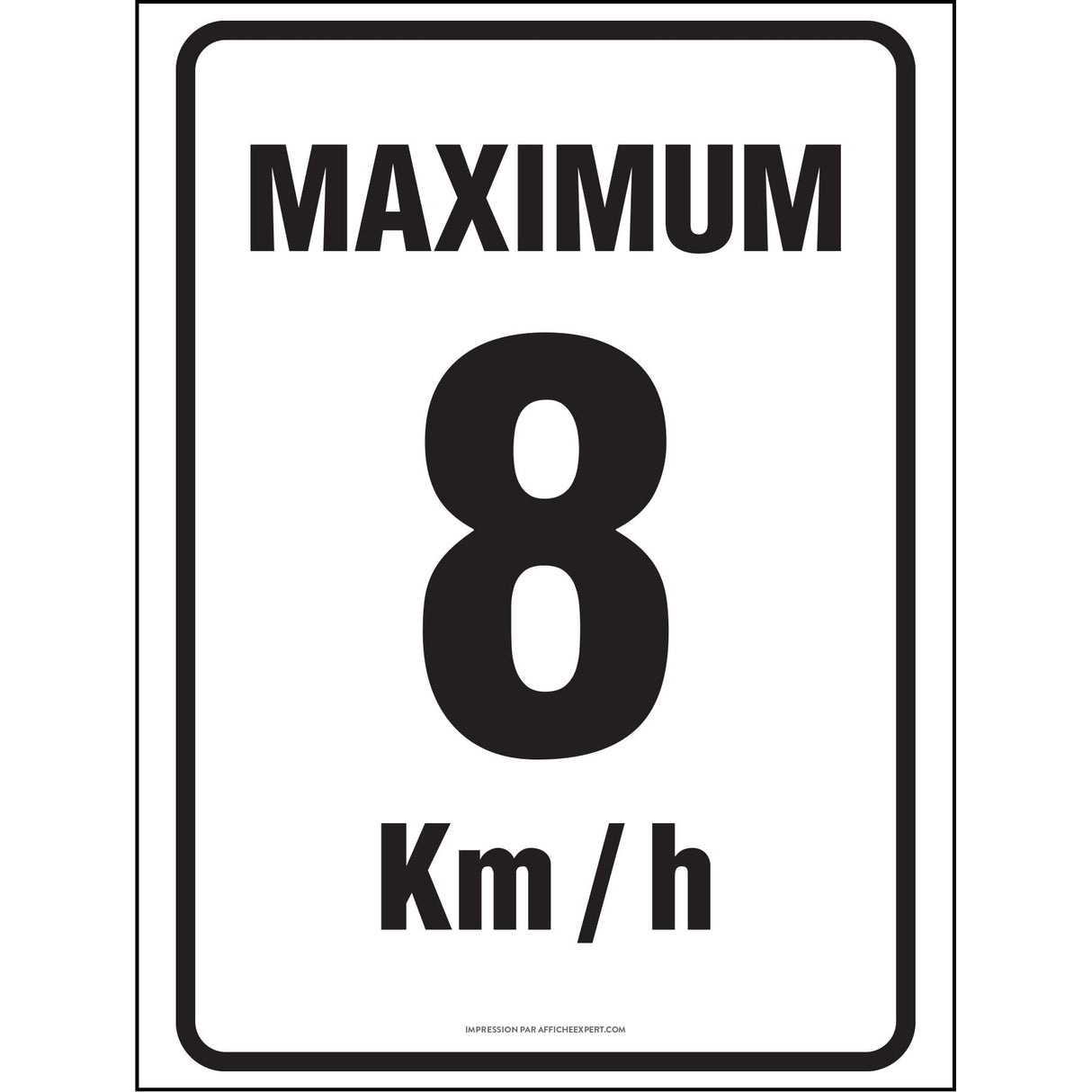 Maximum 8 km/h