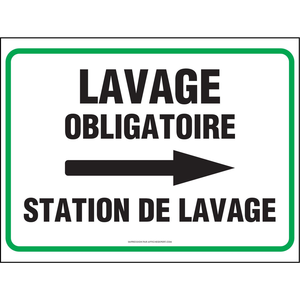 Lavage obligatoire - Station de lavage (Flèche droite)
