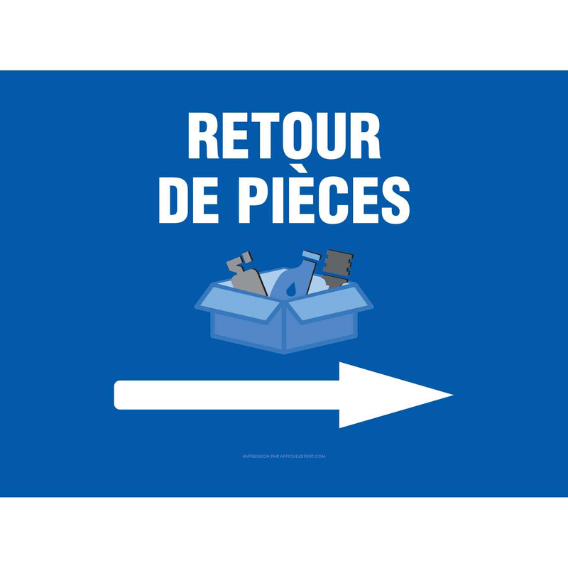 Retour de pièces (flèche droite)