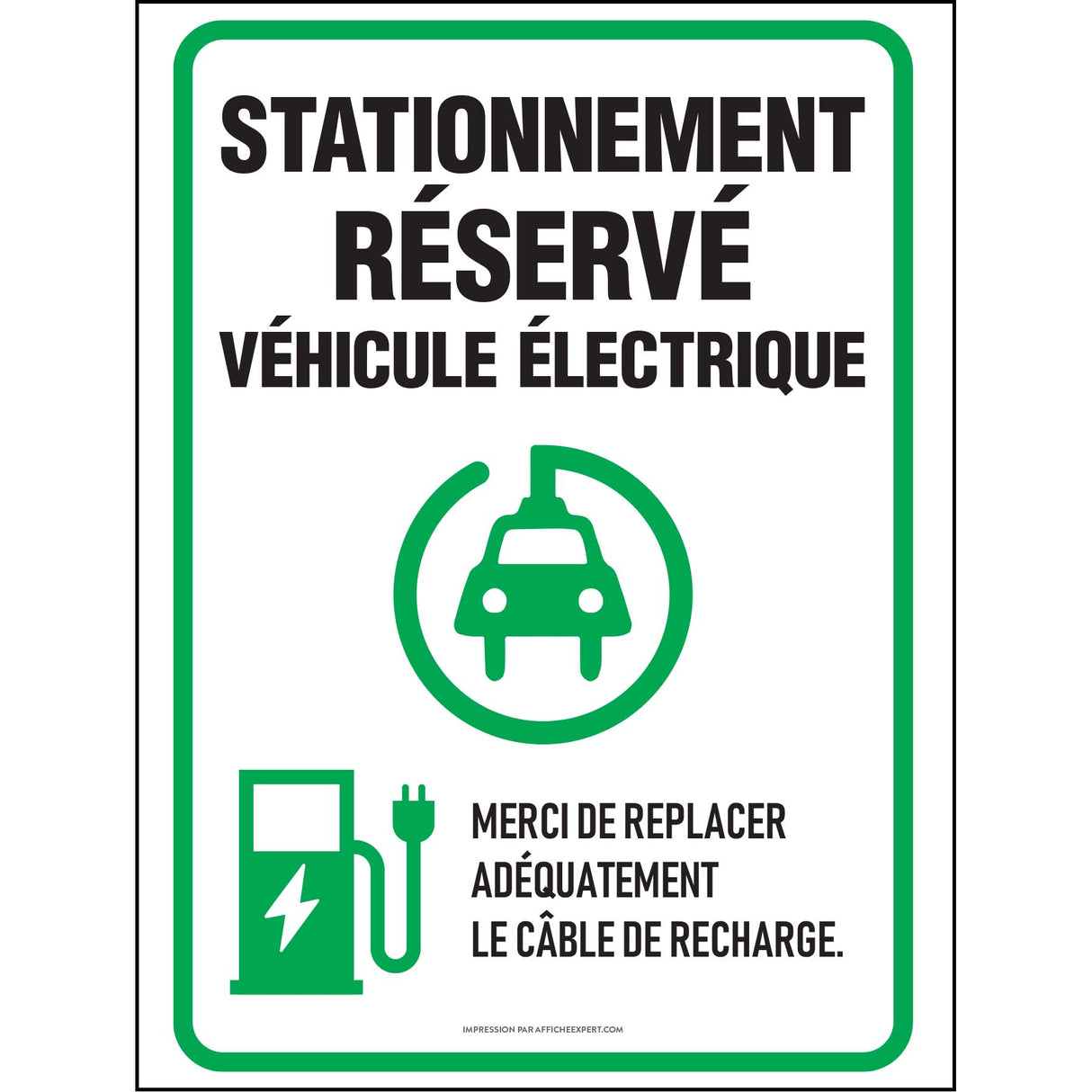 Stationnement réservé - véhicule électrique