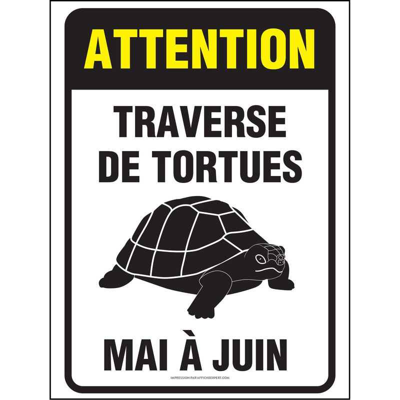 Attention - Traverse de tortues (mai à juin)
