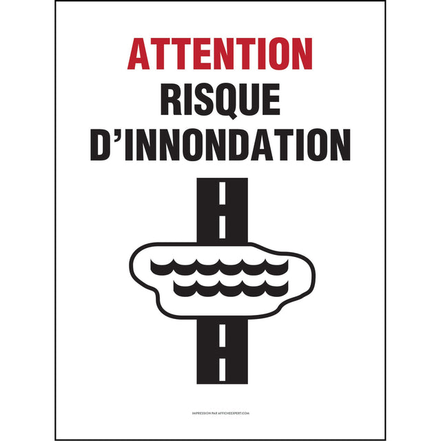 Affiche - Attention - Risque d'innondation