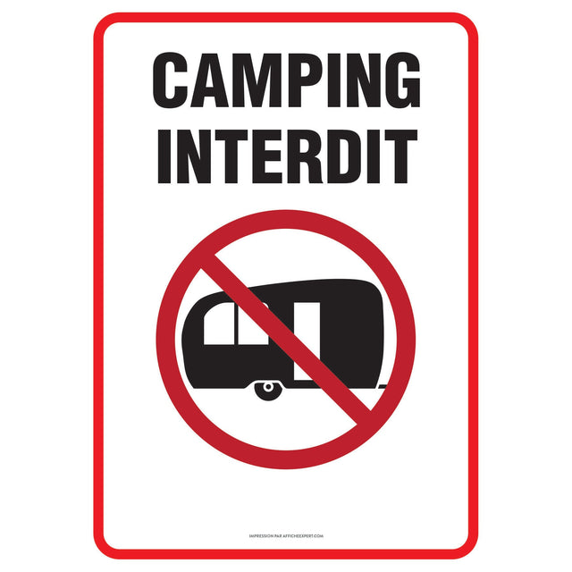 Affiche - Camping interdit