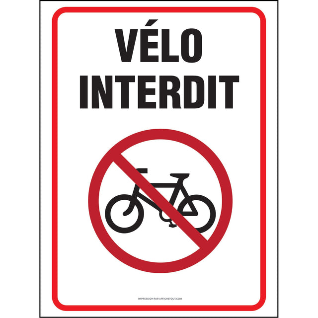 Affiche - Vélo Interdit