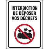 Affiche - Interdiction de déposer vos déchets